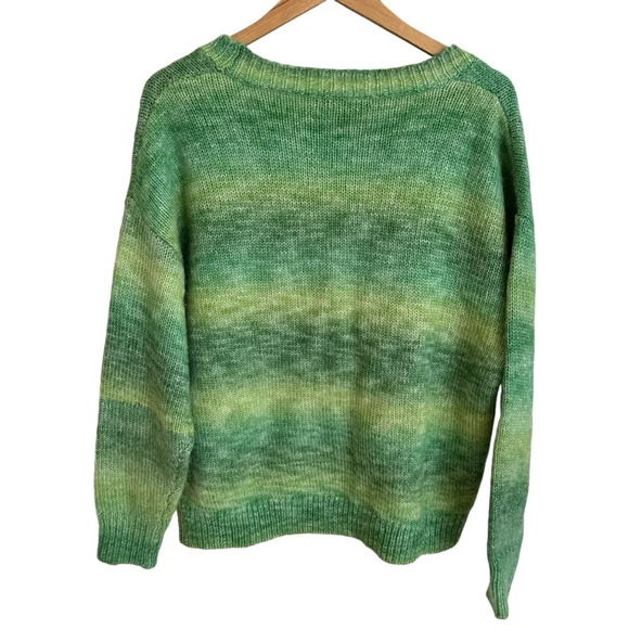 Motel Rocks size XS Oversized Green Ombre Cardigan Sweater V Neck Fuzzy - Picture 2 of 4